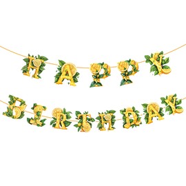 Lemon Party Decorations Lemonade Party Banners Summer Fruit Banners Lemon Bunting Birthday Supplies Summer Themed Party Decor Lemonade-Themed Parties, Backyard Celebrations