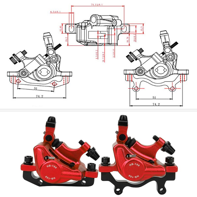 HB-100 Bike Aluminium Alloy Hydraulic Disc Brake Set Front Rear