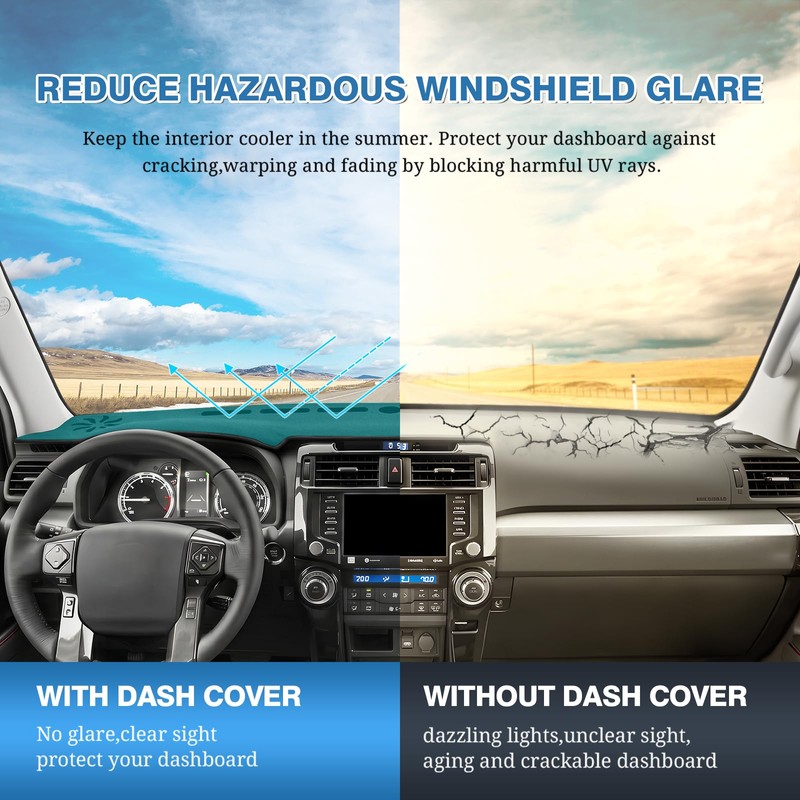 FIILINES Dash Cover for 2010-2024 Toyota 4Runner, Dashboard Mat Exact