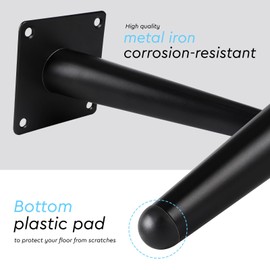 DBREAKS Slanted Furniture Feet, Conical Metal Furniture Feet, Sofa Foot, Cabinet Legs, Black Furniture Feet, Stainless Steel, for Tables, Sofas, TV Cabinets, Chairs, Cabinets, Replacement Cabinet