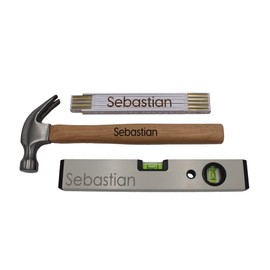NEO-DESIGN Craftsman Hammer Rule Spirit Level with Desired Name or Saying | Men's Gifts, Gifts for Dad, Birthday Gift, Gadgets for Men