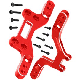 hopsupRC RC Front Rear Shock Tower Upgrade Parts for 1/14 Typhon GROM Mega 380 Brushed,1/14 Typhon GROM 223S DSC,Aluminum Front Rear Shock Tower Shock Mounts Set Hops Up.Red(2PCS)