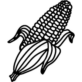 Corn On Cob Farmer Grower Farming Vinyl Decal Sticker for Home Office Decor Vehicle Window Sign Size- [6 inch] / [15 cm] Tall and Color- Gloss Black