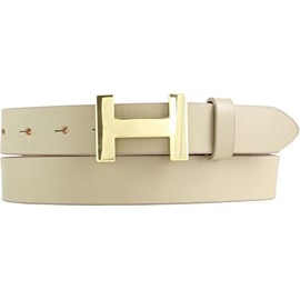 BELTINGER Hanna Women's Belt Made of Full Cowhide Leather, 3 cm, Slim Leather Belt for Women, 30 mm, Shiny Gold, beige, gold