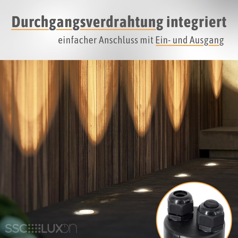 Juavi Pivoting Recessed Floor Spotlight with LED GU10