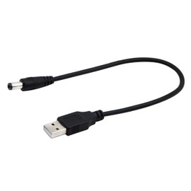 zdyCGTime USB 2.0 A Male to DC 5.5x2.1mm Male Adapter Cable 5 Volt DC Barrel Power Jack Charging Cable for Tablet, Electronic Dog, Access Control Attendance (28CM/11inch, DC 5.5x2.1mm)(2packs)