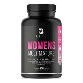 B Life Womens Multi Plus – Multivitamínico para Mujer 40+ con Colágeno, Maca y Vitaminas Esenciales (180 Cápsulas)