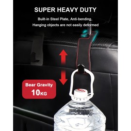 Bag Holder Car Hook Pack of 2 Car Seat Hooks Back Hooks Universal Back Seat Headrest Car Hook Holder for Shopping Bags, Handbags, Car Accessories Interior Holder Hook Dark Grey