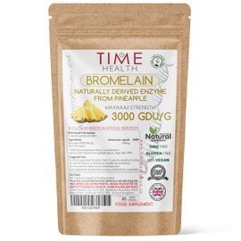 Bromelain Capsules - High Strength 3000 GDU - Highly Dosed 500mg per Capsule - Naturally Derived from Pineapple - UK Made - Zero Additives - Vegan - Pullulan (120 Count (Pack of 1))