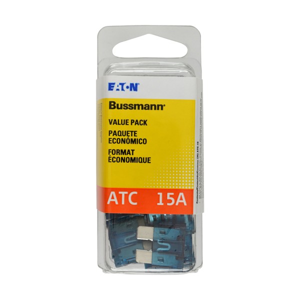 Bussmann (VP/ATC-15-RP) Blue 15 Amp 32V Fast Acting ATC Blade Fuse, (Pack of 25)