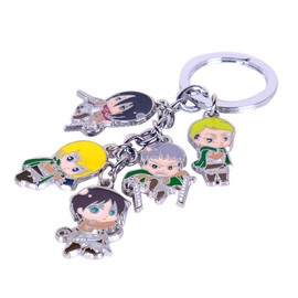 Multiculture Key Ring with 5 Chibi Characters Anime