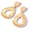 Boho Raffia Earrings Statement Teardrop Earrings Drop Dangle Bohemian Earrings(Nature)