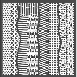 CrafTreat Reusable Patterned Stencil for Painting on Wood - Patterned Partitions - 6X6 Inch - Card Making Background Stencils for Art Journaling - Mixed Media Texture Stencils