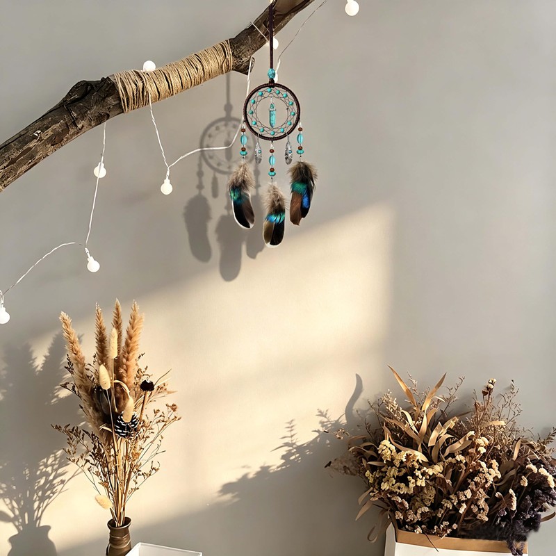 Dream Catcher for Car,Handmade Knitted Boho Car Mirror Hanging Accessories
