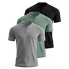 Ficerd 3 Pack Men's Big and Tall Shirts Cotton Short
