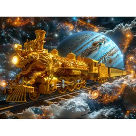 LOMSIOY DIY Diamond Painting Set Train 5D Diamond Painting Pictures with Accessories for Full Drill Rhinestone Embroidery Planet Diamond Painting Crystal Adult Home Wall Decor 30 x 40 cm 19318