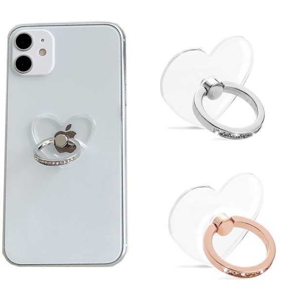 Transparent Cell Phone Ring Holder,2 Pcs Phone Stand,360 Degree Rotation