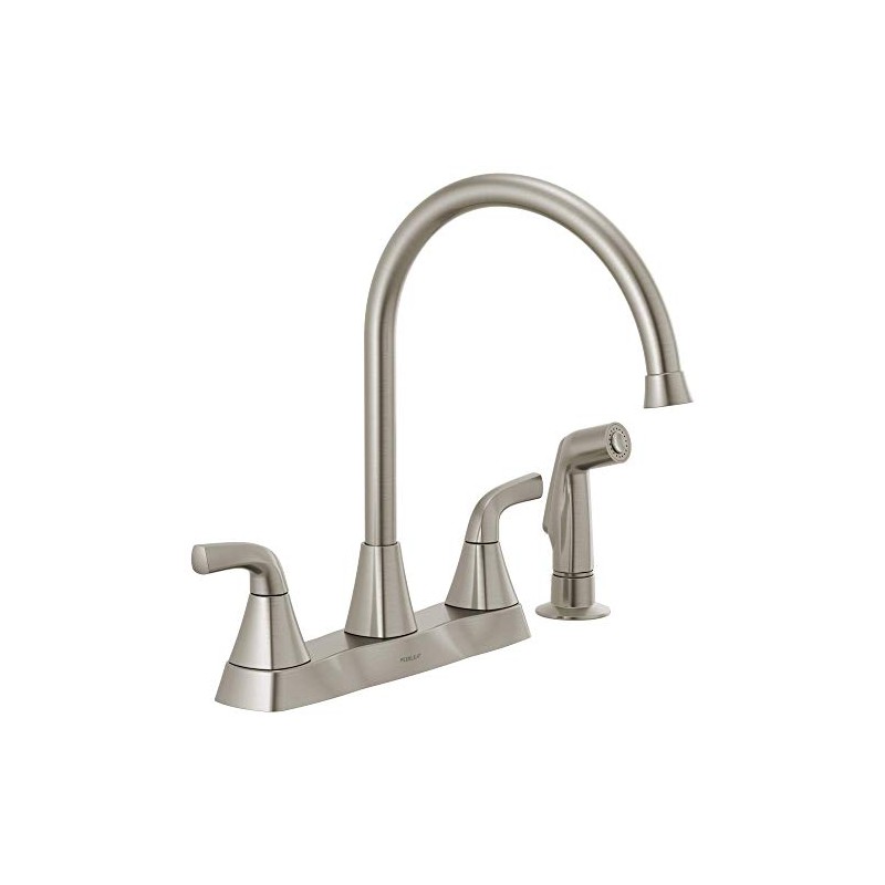 Peerless P2835LF-SS Parkwood Two Handle Kitchen Faucet Side Spray, Stainless