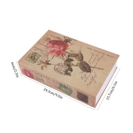 Storage Book Safe Storage Box, 24 x 15.5 x 5 Book Safe with Key, Book Safe Safe, Dictionary Book Safe for Jewellery, Money, Cash, Valuable Objects, Office/Home (Rose Diary Style)