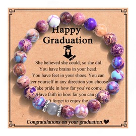 TEVOP Graduation Gifts for Her, Graduation Bracelet Imperial Stones Bracelet Gifts for Graduates, Special Graduation Gifts for Daughter Friend Sister Granddaughter