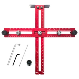 Cabinet Hardware Jig, Aluminium Alloy Adjustable Punch Locator Drill Template Guide for Handles and Pulls, Precise Woodworking Drill for Drawer Cabinet Installation