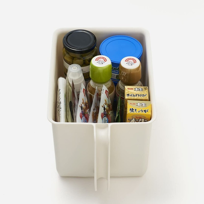 KEYUCA Handled Storage Box, Kitchen Storage (with Handle) Off-White, Small