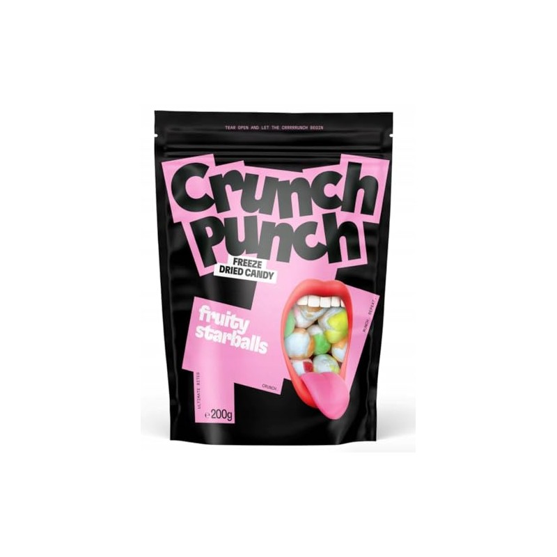 Crunch Punch Freeze Dried Candy Fruity Starballs 100g Bag