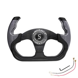 Shu-Ran Universal 12.7" Golf Cart Steering Wheel - Compatible with Club Car DS, Precedent, EZGO RXV, TXT & Yamaha Golf Carts - Skid Design, Grey
