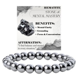 Bivei Pearl Bracelet for Women 8 mm Semi Precious Natural Stone Stretch Elastic Jewellery Yoga Gifts, Stone, No gemstone