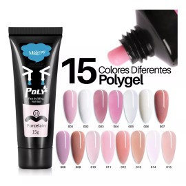 Polygel Nail Para Decoración De Uñas 15ml Colores 1 Pieza  F