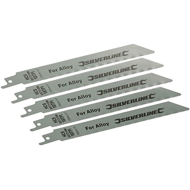 Silverline 456919 Recip Saw Blades for Alloy 5pk HCS -