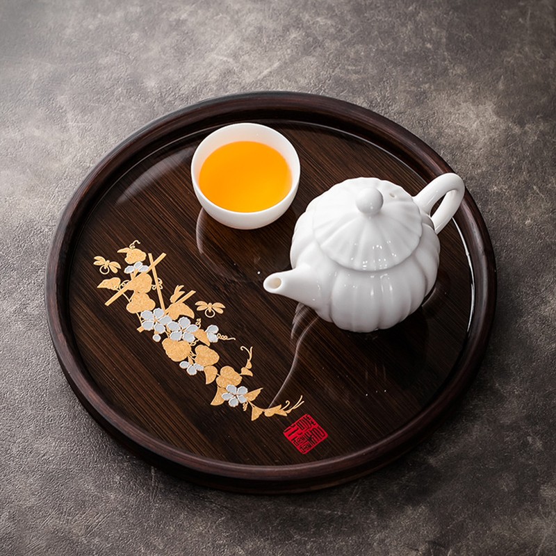 Bamboo Tea Tray Japanese Simple Novel Beautiful Resin Walnut Tea