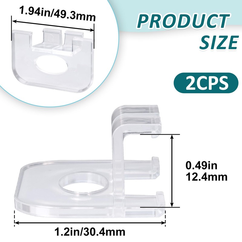 DC,CLISENCE 2 Pcs Shade Pulls, Levolor Blinds Parts, Clear