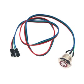 JZK PC Power Switch - Metal Chassis Button for Computer Host, ATX Supply On/Off LED Power Button Cable for DIY Computer Switch (1pcs, 60cm)