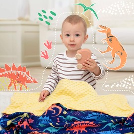 Cloele Baby Blanket for Boys Girls Super Soft Nursery Double Layer Blanket with Dotted Backing for Newborns - Toddler Dinosaur Nursery Bed Blanket Throw Blanket Baby Receiving Blanket 30 x 40 Inch