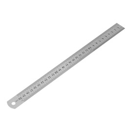 Alomejor Regla de Metal de Acero Inoxidable de 30 Cm con Escala Transparente para Dibujar y Hacer Manualidades, Herramienta de Medición Portátil