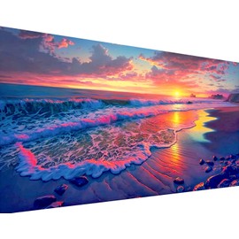 igoodom Extra Large Diamond Painting Kits,Diamond Art Kits for Adults Landscape, 5D Diamond Painting Sunset Lake,Gem Art Painting Home Wall Decor 27.5 X 15.7inch inch