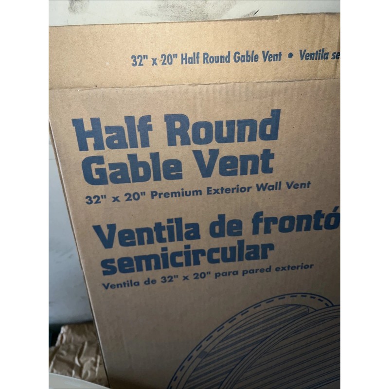 Gable Vent Half-Round Gable Vent WHITE 32”x20” Premium Exterior Wall