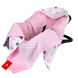 BabyLux Baby Wrap-around Blanket 90 x 90 cm Insert Baby Car seat Stroller Buggy Blanket Car seat Minky Cotton 3-point belt Toddler Baby Blanket
