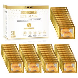 CHMI Under Eye Patches (50 Pairs) - 24K Gold Eye Patches for Puffy Eyes, Dark Circles, EyeBags and Wrinkles, Collagen Skin Care Products, Beauty & Personal Care