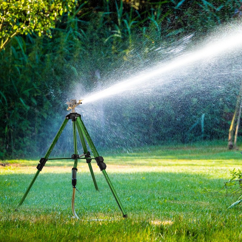 Keten Impact Sprinkler on Tripod Base, 2 Pack Lawn Sprinklers