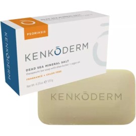 KencoDerm 아르간 오일과 살리실산이 함유된 켄코데르마 사해 미네랄 소금 비누 민감한 피부를 위한 천연 각질 제거 Argan Oil and Salicylic Acid Contained Kenkoderm Dead Sea Mineral Salt Soap Natural Exfoliating for Sensitive Skin [4.25 Ounce (Pack of 1)]