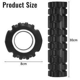 Kasanni Fascia Roller, Foam Roller Massage Roller for Relieving Muscle Tension and Pressure Relief in the Back, Spine and Legs, Revitalise Your Body 30 x 8 cm (Black)