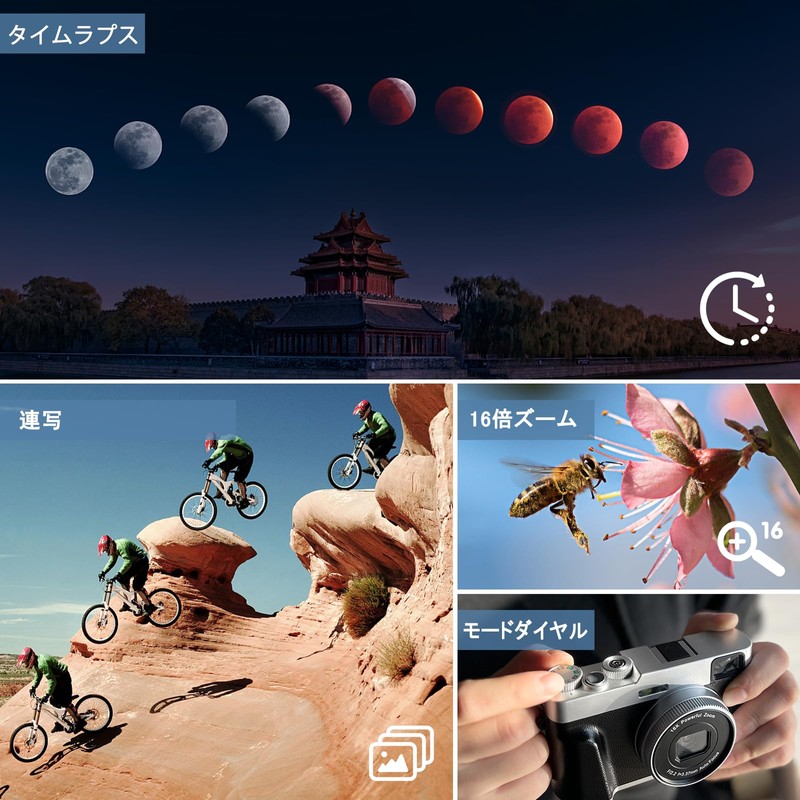 Lecran 4K Digital Camera, Autofocus, 48 Megapixels, Image Stabilization, 16x