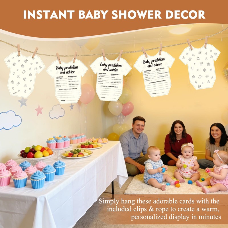 OLOUTAB Baby Prediction and Advice Cards, 50-Pack Baby Shower Games