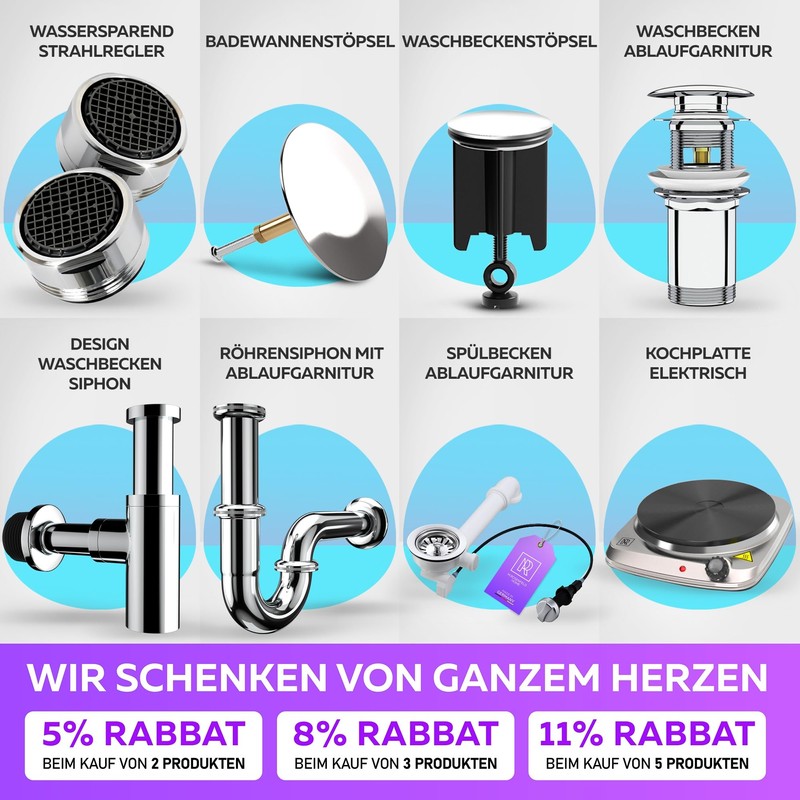 M. Rosenfeld Home Sink Drain Fitting without Overflow, Chrome Pop-Up