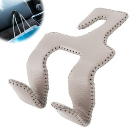 JUCAINHI Car Hooks for Purses and Bags, 2-in-1 Durable Hanger, Leather Headrest Hook, Car Back Seat Organizer, 1-Pack, Beige