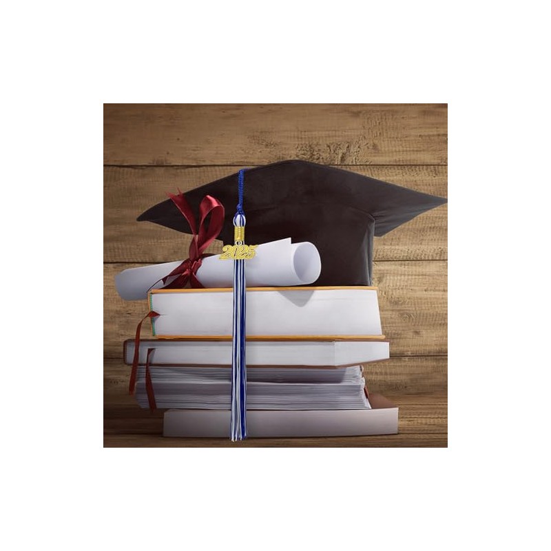 2025 Tassel Graduation White and Blue Graduation Tassel 2025 with