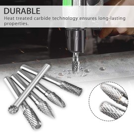 Wolfride Router Bit, Carbide Drill Bit, 0.2 inch (6 mm) Shaft, Blade Width 0.3 inches (8 mm), Rotary Cutter, Carbide Cutter with High Quality Tungsten Steel, Woodworking, Polishing, Grinding, Carbide Bar, Stand-alone Packaging, Pack of 5