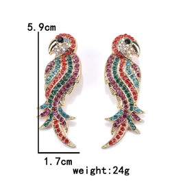 Papageien-Ohrringe für Frauen, Niedliche Vogel-Papageien-Ohrringe für Mädchen, Tropische Papageien-Ohrstecker hypoallergen, Böhmische Papagei Tier Ohrringe, Vogel Papagei Schmuck Lustige Ohrringe